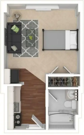Studio Classic - Ready to Lease (Oct 2025 - July 2027) !! $949/Mo (includes parking) 1BR/1BA Yugo Campus Towers