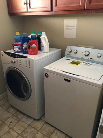 Laundry - Fully furnished bedroom with shared bath. House