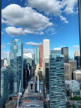 View from Bedroom - Furnished Bedrooms, Lake, CN Tower View, Walking Distance to UofT Campus Condo