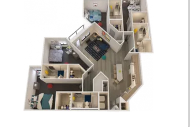 Floor plan, Would be the bedroom on the bottom left - The Union on Fletcher, Super close to campus, great amenities! Apartments