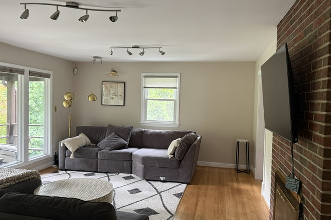 Living Room 1 - Peaceful 5 BR Treehouse Home | Walk/Bike to UMD (.2 Mi) | Fenced Yard & Ample Parking