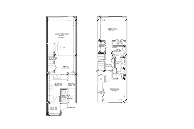 Tiffany floor plan, of right-frnt entrance 3095 - 2 bedroom townhome - Tiffany Condominium