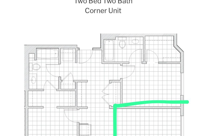 Floorplan, includes shared bathroom - PRIVATE CONVERTED ROOM at New Californian Apt, 15 min walk to campus, above trader joes