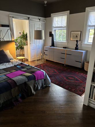 Bedroom to private Bathroom  - View South West - Peaceful Suite of Rooms in a Historical Home