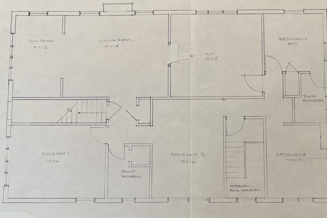 Floorplan - Sq Hill 4 bedroom 2 bath house