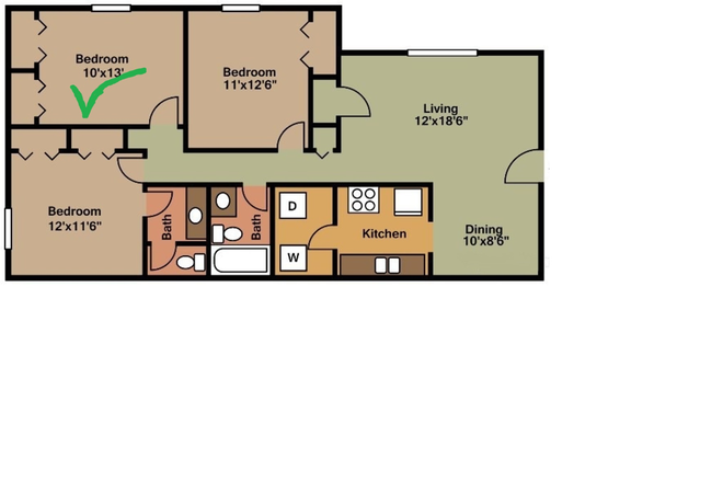 1300 SQFT - James Towne Village Apartments
