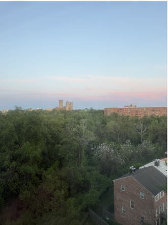 View from living room - Avalon at Foxhall corner apartment with 2 balconies close to campus, cathedral view, laundry in unit