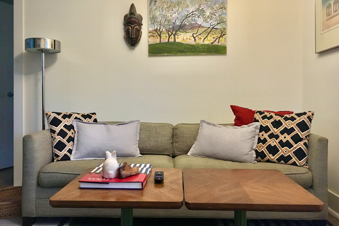 Comfy Down-Filled Couch - Stylish, Fully Furnished 2-Bedroom Garage Apartment