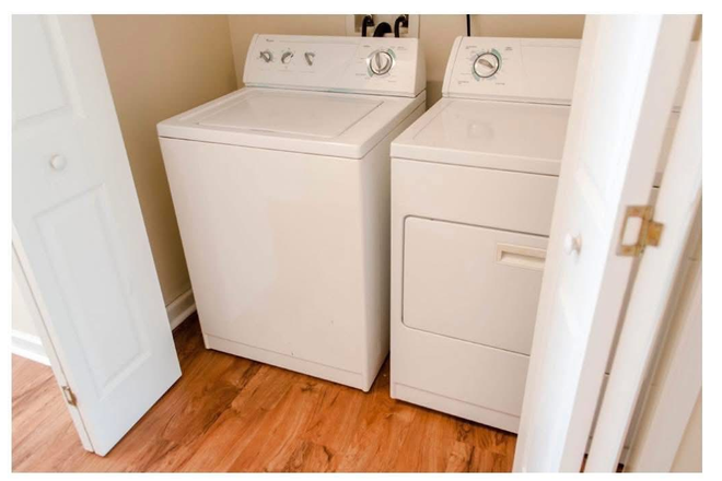 New Whirlpool washer and dryer/storage above - Millstone Ridge Townhomes