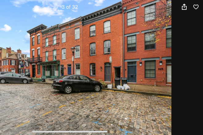 Front of the unit - One bedroom with den in Fells point Duplex