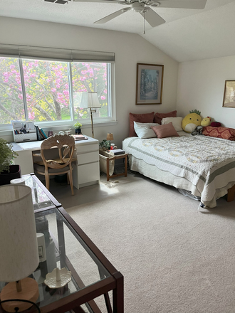 Bedroom - spring view of flowering tree - Furnished room in shared home-Sayre Dr-Princeton