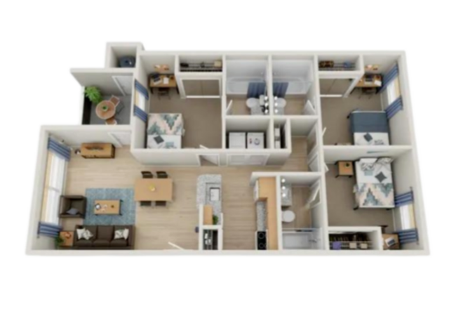 Floor Plan - The Pointe State College Apartments