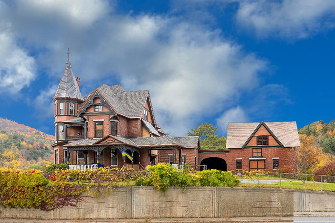 House as seen from Route 110 - The brick castle House