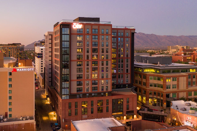 Outside view - Oliv Apartments, right on campus