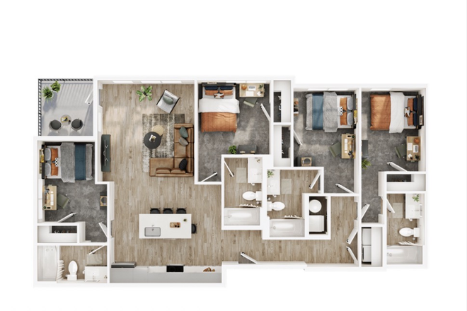 Floor plan of apartment - Close to UCF and easy access to 408 Apartments