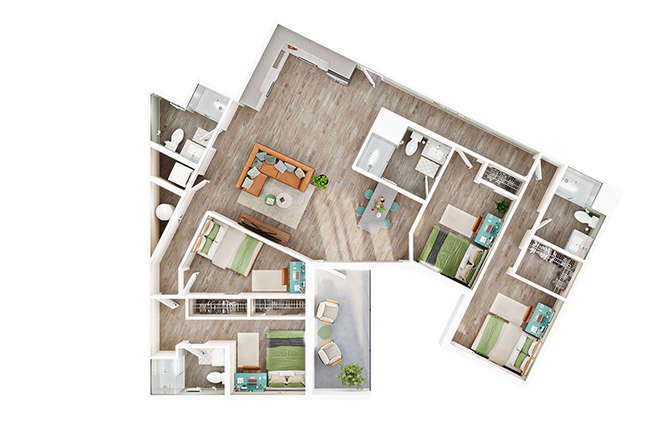 Floor plan - Hub Tampa (Sublease) Apartments