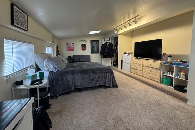 Large Bedroom w/closet, skylight, dresser, flatscreen, desk and chair - One bedroom sublet available - June through December 2025 House