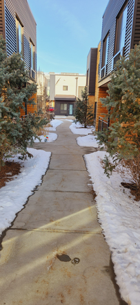 Walkway between townhouses - Private Bed/Bath + Shared Common Space in S'park West Neighborhood Townhome