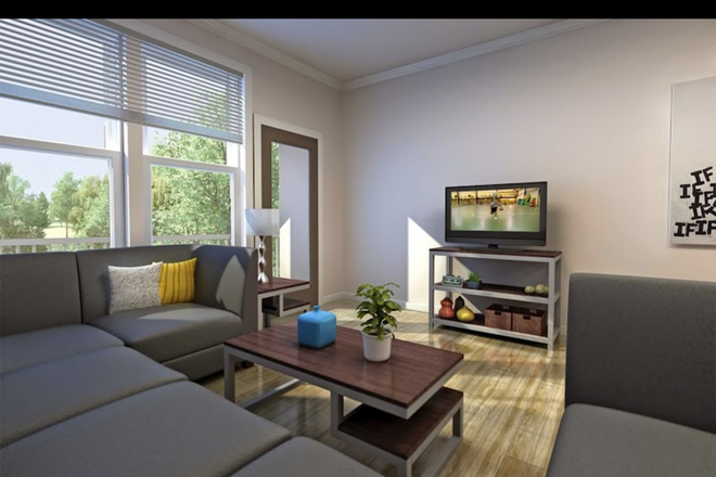 Furnished Living room - Plaza on University Apartments