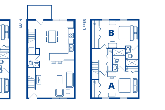 Floor plan of building, renting room C - Lark Townhomes