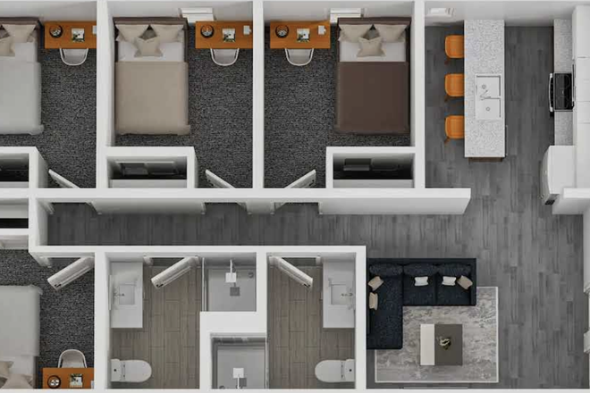Bedroom layout - The Soto Apartments