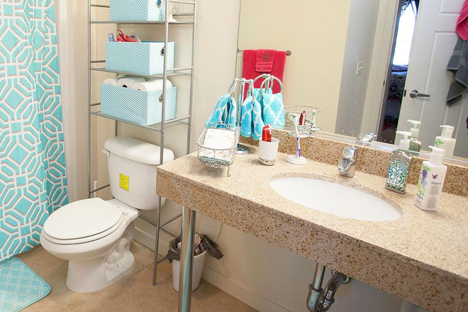 Bathroom - Urban Xchange, located near campus and downtown Harrisonburg Apartments