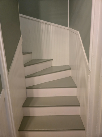 Rear Stairs leading up to Rear Entry - Sunny 3 Bedroom Upper Unit in Florence Home