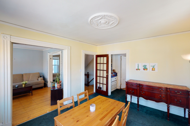 dining room (carpet since removed) - Private Bedroom share within a large 5 BR 2 bath house, minutes to Harvard Yard, Central Air