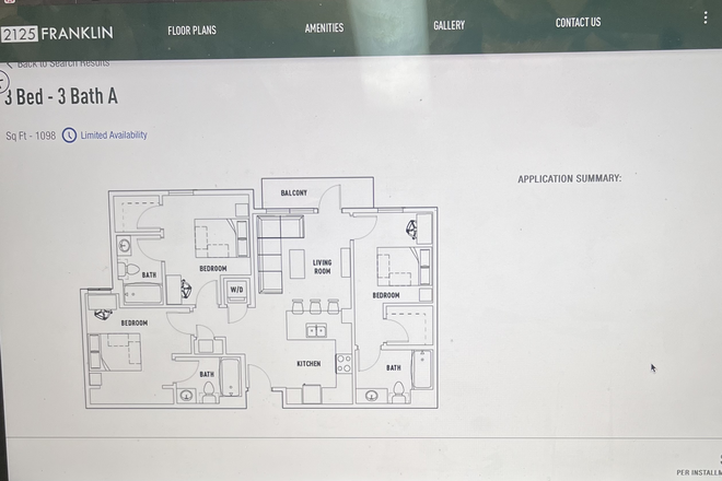 Appartment layout - 3 Bed 3 Bath appartment Apartments