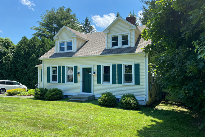 Front of house, from Route 116 - Sunny-der-land Cape, exceptional walkability, charming downtown, river and PVTA in steps