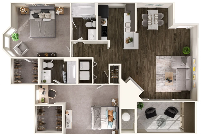 Full apartment. Bedroom available is the bottom (master bedroom) - The Grove Whitworth Apartments