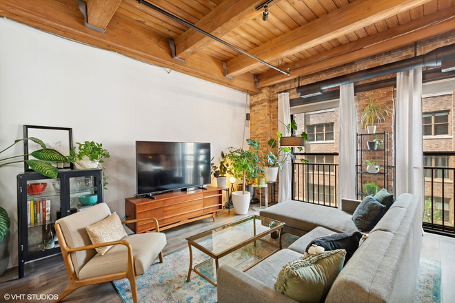 Living room - Furnished 1 Bedroom River North Loft
