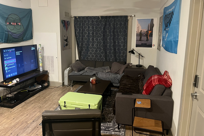 Living Area - North 116 Flats spring lease relet for TWO PEOPLE, 1 bedroom, 2 beds, private closet and bathroom