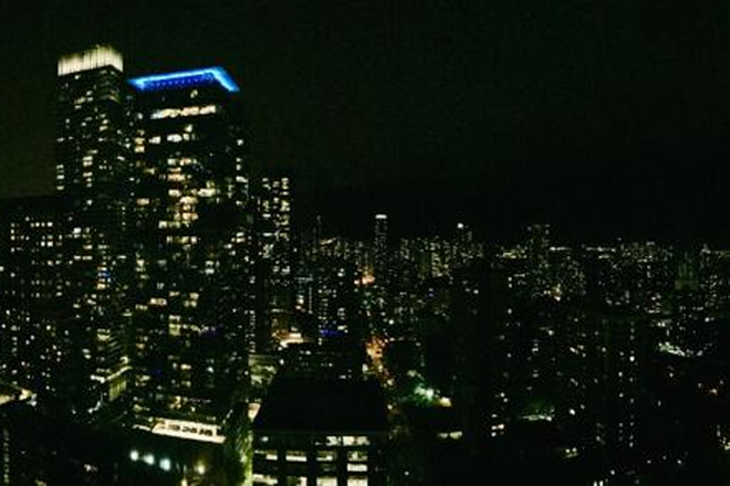 Night view from balcony - Furnished Sunny Bachelor on 29th Floor