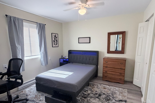 Furnished bedroom with double closets and under bed drawers - 1 Private Bedroom/ Bath, Only 1 Roommate, Prime Location- REDUCED!