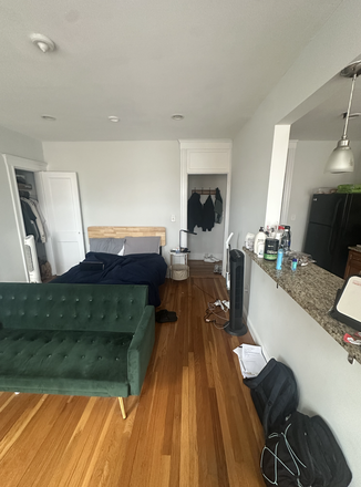 Bedroom/Counter (Kitchen on the right of counter) - Studio Summer Sublet- 288 Chestnut Hill Ave (Access to all green line t) Apartments