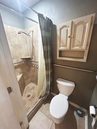Toilet and bathroom - Private room and, shard big studio garage room . at Melrose Drive for rent. House