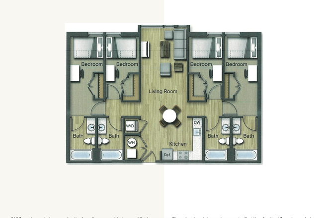 4x4 D3 unit. My bedroom is far left (A) - Terrapin Row Spring 2026 4x4 Relet