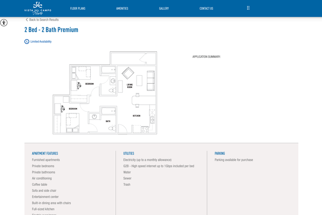 floor plan - Reletting 1 unit in a 2b2b apartment, UCI female graduate student only
