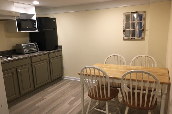Kitchen - frig, microwave, 2 burner cooktop, sink - Furnished efficiency House