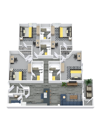 Grand Central Station Floor Plan - Lease Takeover for a private room in a 4B/4B in Station 21 Apartments