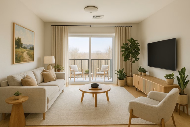 living room - 2 bedroom 2 bathroom Top Floor - Beautiful. Free Heat/garage parking & interior storage Condo