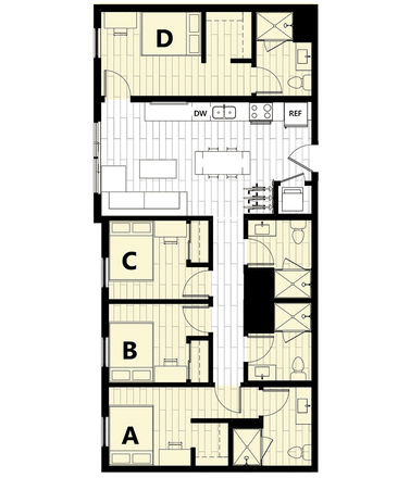 Model - Hub on Campus University Apartments