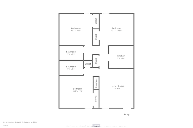 Floor Plan - Tiger Inn East – Walk to Campus with Tiger Transit at Your Doorstep! Condo