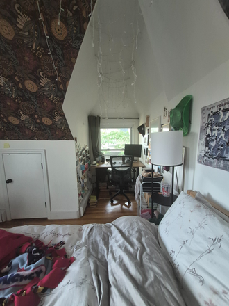 The bedroom has one large closet and two small storage closets. - Private Room near BC and BU Apartments