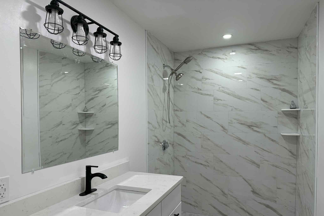 Bathroom - Spacious Renovated bathroom 2BR/1BA 1,600 sq ft First Floor- Newton Townhome