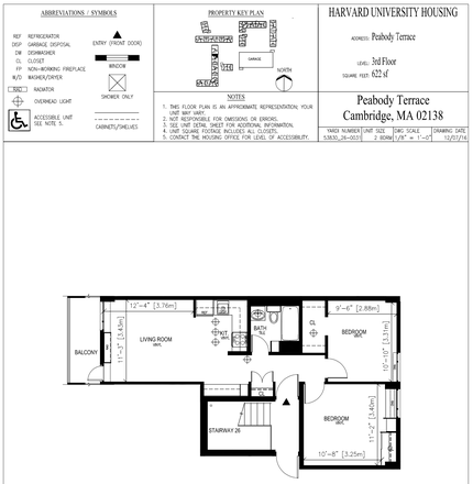 Floorplan of 2BR apartment in Peabody Terrace - Apartment in Peabody Terrace