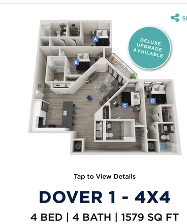 Bedroom D - The Standard - Summer Sublet