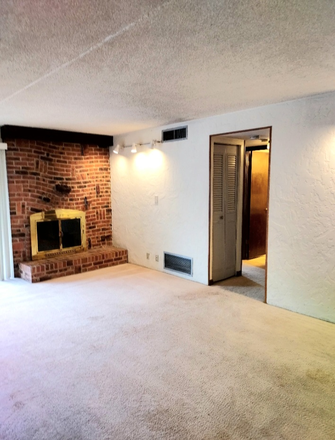The Apt's living room and fireplace! - Large cozy Corner-Unit 2-Bdrm 1-bath apt, big patio, 3rd floor, avail 8/16(720-581-3491)