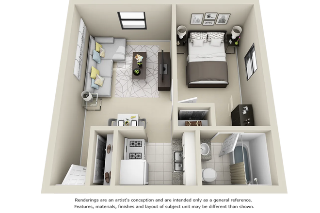 Layout - College Manor 1x1 Apartment 1min walk to Campus